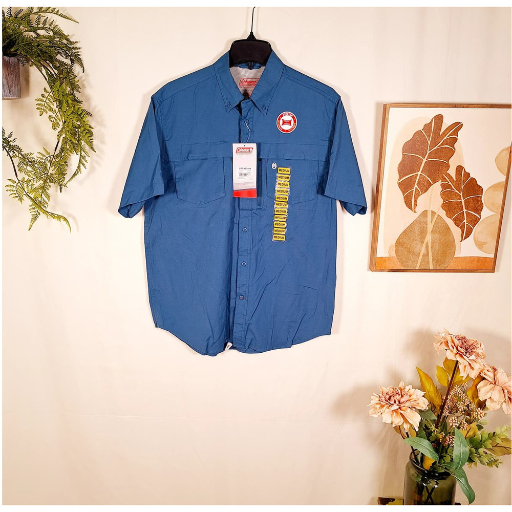 Coleman Men's Stretch Outdoor Button-Up Short-Sleeved Shirt Medium